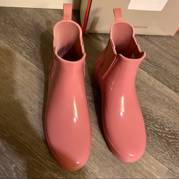 Dusty Rose Pink Original Gloss Chelsea Rain Boots - Picture 4 of 8